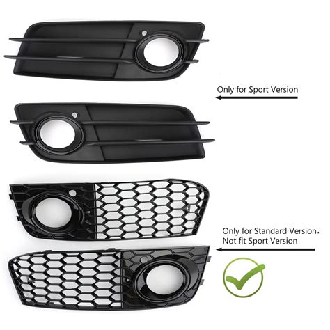 Fog Light Cover Grille Grill Honeycomb For Audi Audi A4 B8 Rs4 Style