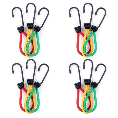 12 Pack Mini Bungee Cord With Hooks Heavy Duty Bungee Cords 7 Inch