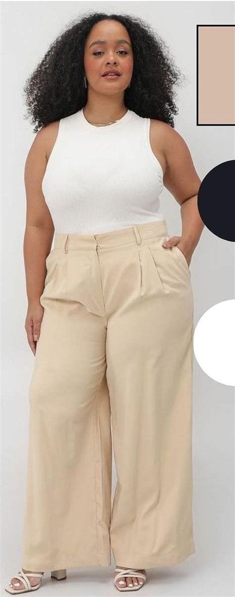 Pin De Adriana Correa Em Pantalona Bege Plus Size Feminino Feminino