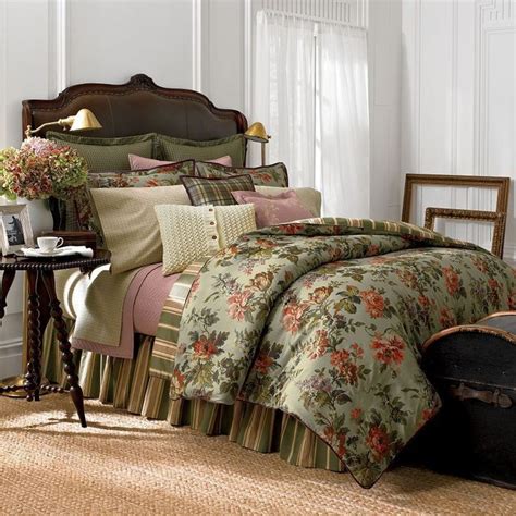 New Ralph Lauren Chaps Home Brittany Queen 4pc Comforter Set Floral Green 360 Bedroom