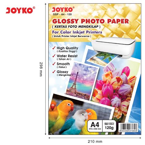 Jual Glossy Photo Paper Kertas Foto Mengkilap GSP A4 120 50 Sheets