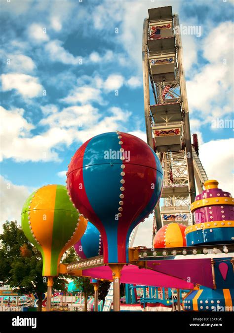 Colorful Carnival Rides Stock Photo Alamy