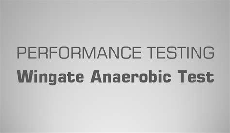 Wingate Anaerobic Test Science For Sport