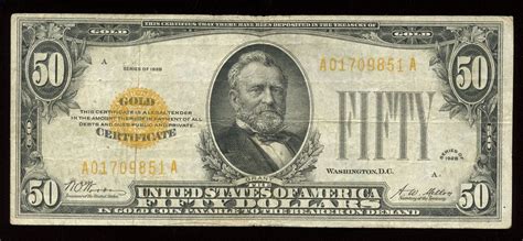 USA Gold Certificate $50, 1928