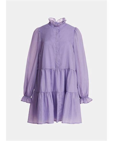 Essentiel Antwerp Synthetic Antwerp Corkie Tiered Mini Dress In Purple