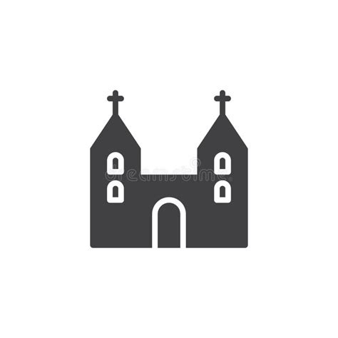 Вектор значка здания церкви, заполненный плоский знак, твердая ...