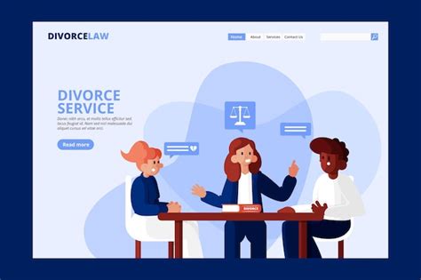 P Gina De Inicio Del Servicio De Abogado De Divorcio Vector Gratis