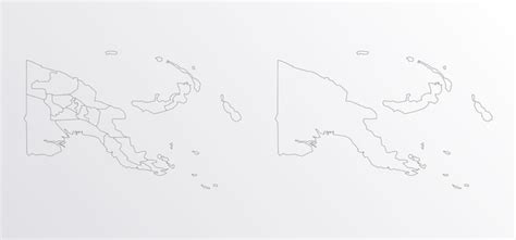 Premium Vector Black Outline Vector Map Of Papua New Guinea With