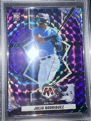 Julio Rodriguez Purple Prizm Panini Mosaic Baseball Rookie