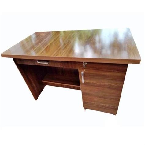 Engineered Wood Rectangular Wooden Brown Office Table With Storage At