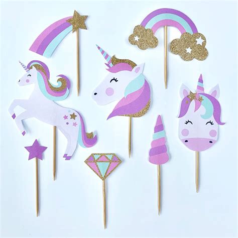 Free Printable Unicorn Cupcake Toppers Creative Center