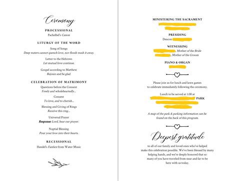 Wedding Idea S Catholic Wedding Program Format