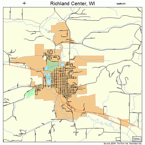 Richland Center Wisconsin Street Map 5567625