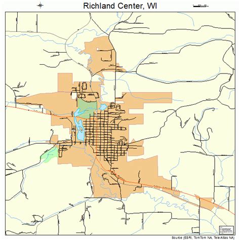 Richland Center Wisconsin Street Map 5567625