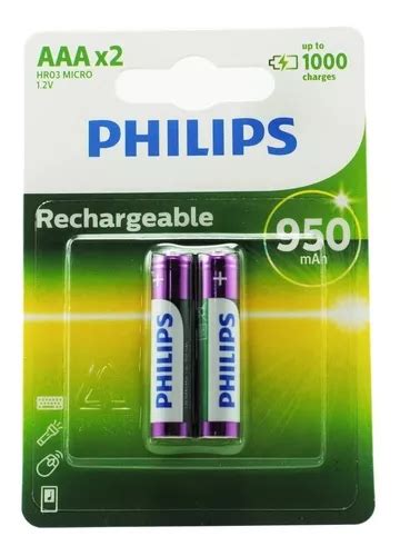 Pilas Recargables Philips Aaa 950 Mah Blister X2 Ni mh Cuotas sin interés