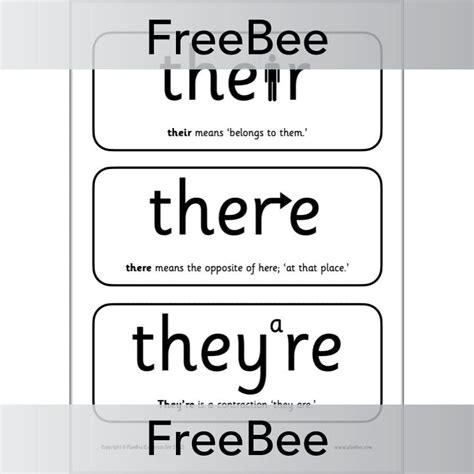 FREE Their There Theyre Poster PlanBee Worksheets Library