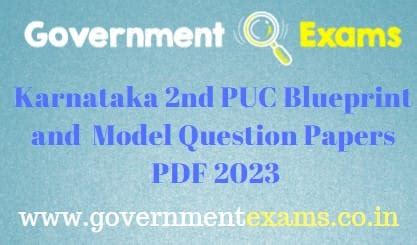 2nd PUC Model Question Papers 2023 PDF Government Exams