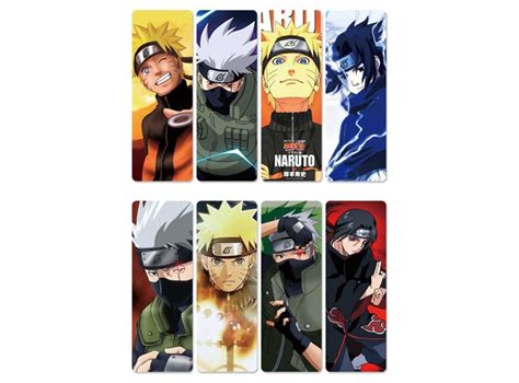 Package Of Eight Bookmarks With Characters From Naruto Shippuden Anime