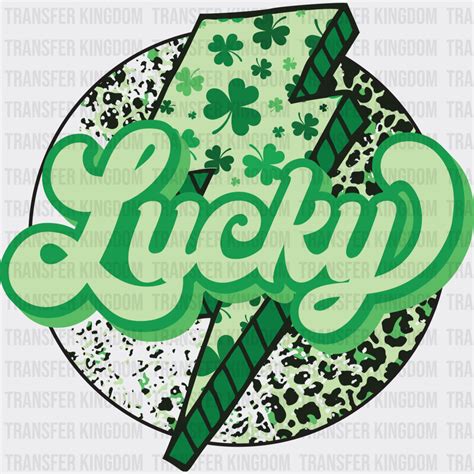 Lucky St Patricks Day Design Dtf Heat Transfer