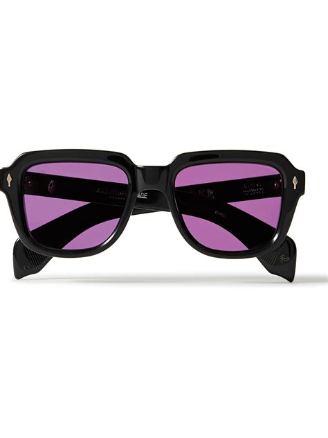 Jacques Marie Mage Hopper Taos Square Frame Acetate Sunglasses In Black