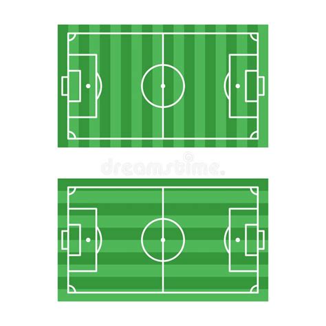 Top View Of Soccer Field Or Football Field Vector Illustration Stock