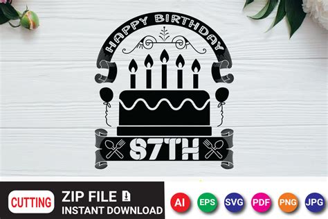 Happy Birthday 87th Graphic By Ardesignstore · Creative Fabrica