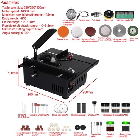 220V wielofunkcyjna elektryczna piła stołowa 1200W Mini pulpit okrągła