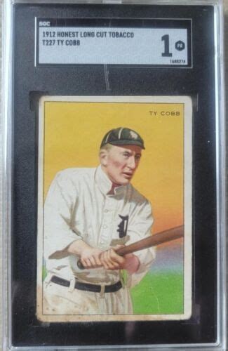 1912 T227 Ty Cobb Honest Long Cut Tobacco SGC 1 Much Lower Pop Than