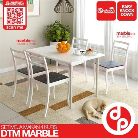 Jual Meja Makan Dining Table Kursi Dtm Marble Free Ongkir