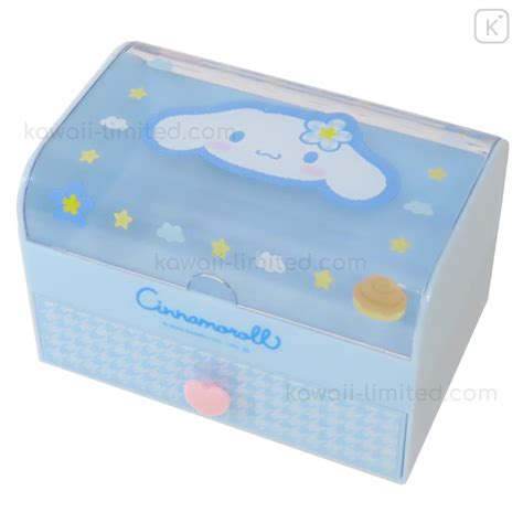 Japan Sanrio Cosmetic Storage Box Cinnamoroll Houndstooth Kawaii