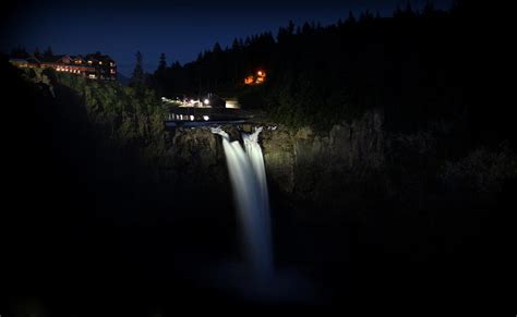 Snoqualmie Falls at Night Photograph by Rosanne Jordan | Pixels