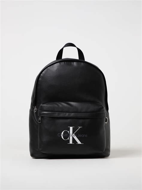 Calvin Klein Ck Jeans Backpack In Synthetic Leather Black Calvin Klein Backpack K50k511522