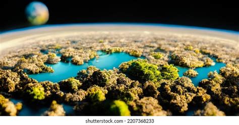 Birds Eye Planet Earth Landscape Stock Illustration 2207368233