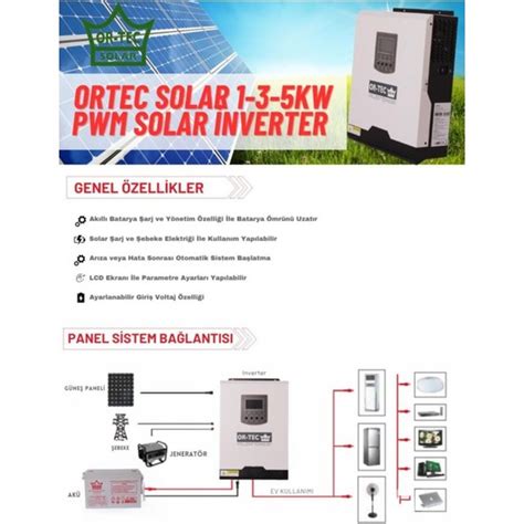 Or Tec Solar 12V 1KW 1000VA Pwm Tam Sinus Akıllı Inverter Fiyatı