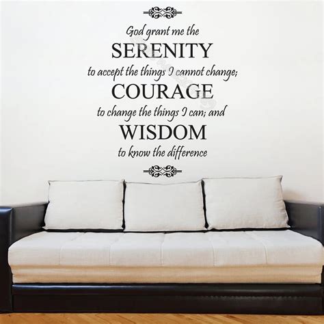 God Grant Me The Serenity Quote Wall Sticker Courage Wisdom Spiritual