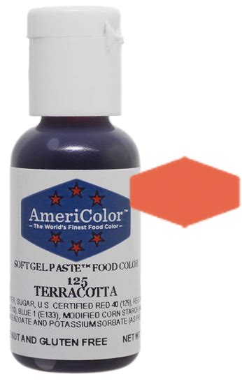 Terracotta Americolor Soft Gel Paste Food Color 75oz Frans Cake And Candy