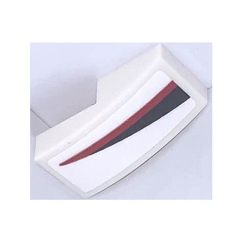 Lego White Slope X Curved With Red And Black Stripe Right Sticker