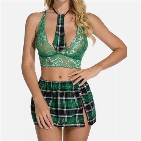 Sexyfun Intimates And Sleepwear Uniformwomen School Girl Plaid Sexy