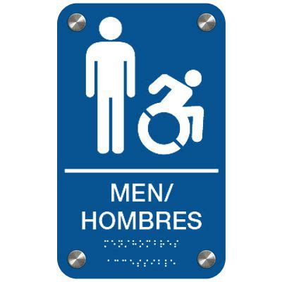 Bilingual Men's Restroom Sign with Braille | Seton Canada