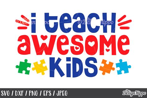 Autism Teacher Svg Bundle Of 10 Designs Dxf Png Cut Files 223512