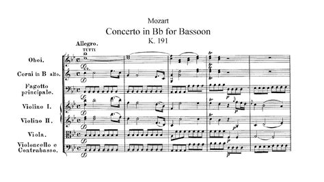 Wolfgang Amadeus Mozart Bassoon Concerto In B Flat Major K 191 Youtube