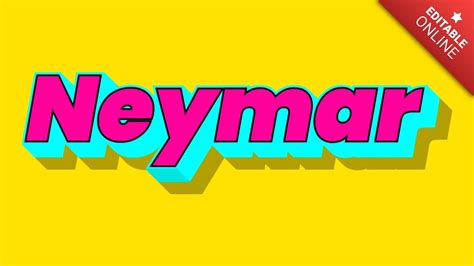 Neymar 3D Pop Art Vintage Generador De Efectos De Texto