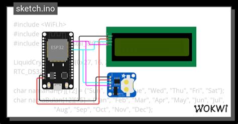 Esp Rtc With Lcd I C Wokwi Esp Stm Arduino Simulator