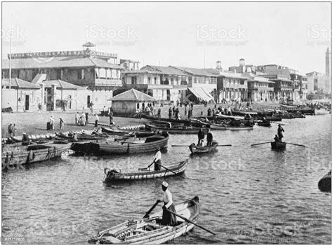 Foto Antik Situs Terkenal Di Dunia Port Said Ilustrasi Stok Unduh