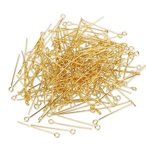 18k Gold Plated Eye Pins For Jewelry Making 100 Pcs 26mm