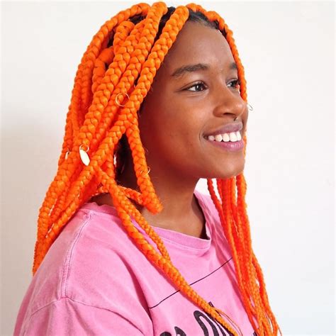 Box Braids Cor Orange Boxbraids Orange Braids Box Braids Hair