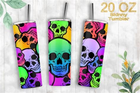 20oz Tumbler Skull Halloween Sublimation Graphic By NISA Digital Art