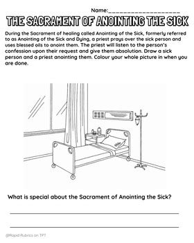 The Sacrament Of Anointing The Sick Colouring Page Drawing Writing Prompt