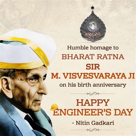 Nitin Gadkari Extends Warm Wishes On Engineer S Day Honoring M