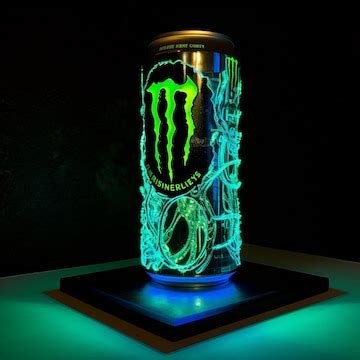 Monster energy drink with a green monster energy drink | Premium AI ...